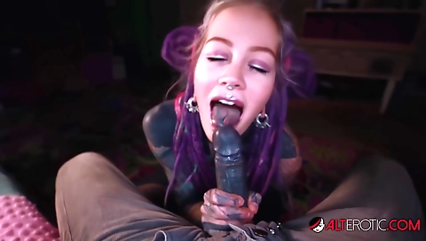 Hot tattooed brunette with a big ass and a sexy mouth