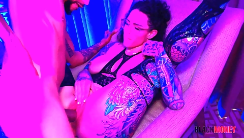 Latina milf with big ass and tattoos is having sex