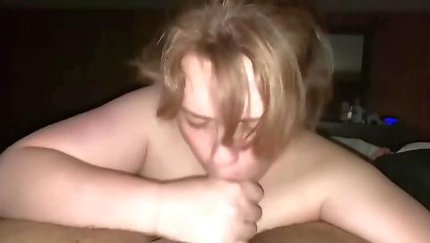 Long and tall blonde takes cock in her mouth and pussy