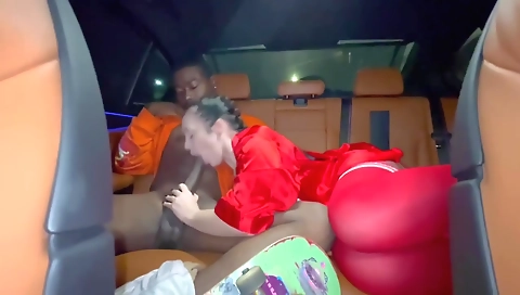 Busty brunette with big boobs deepthroat and 4-wheeler