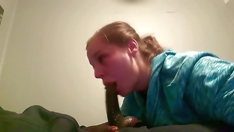 Horny interracial creampie video with a big blonde