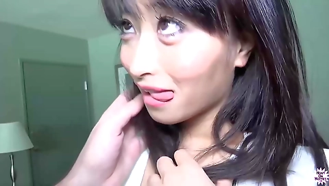 Japanese anime pornstar in a black skirt cum shot in pov