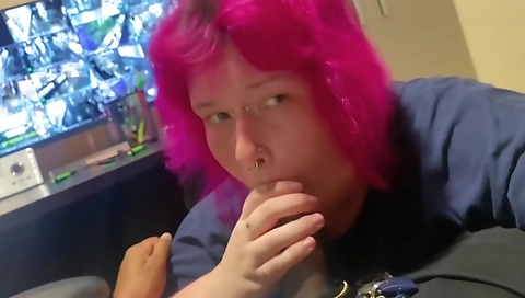 Big tits amateur couple with a big cock in the office