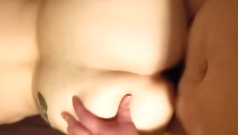 My amateur brunette tattooed bimbo gets my dick off