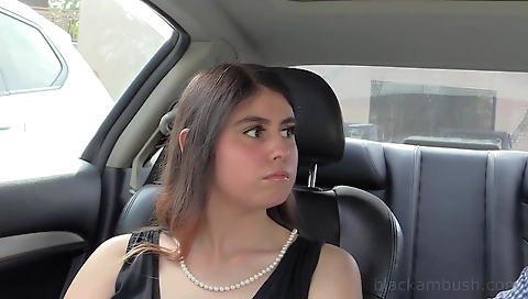 Interracial casting - amateur brunette babe is about to have sex