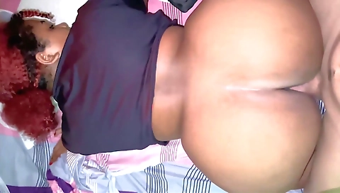 A redhead milf gets pounded doggy style and deepthroat