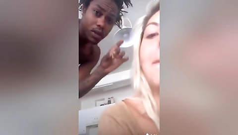 Hot blonde with a tattoo on her pussy gets a hot blowjob