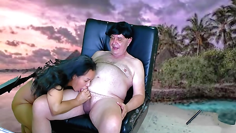 Asian brunette with tits is showing off her big boobs