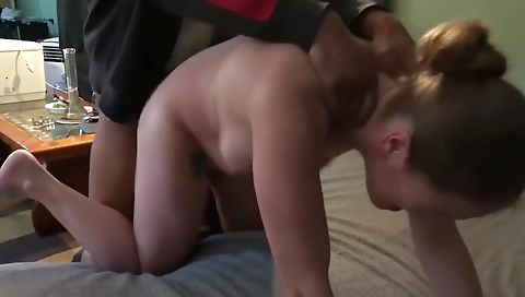 Big ass black girl gets a big black cock hard in pussy