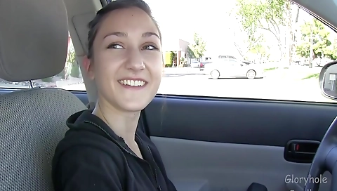 Amateur brunette takes her hairy cock in mouth and ass