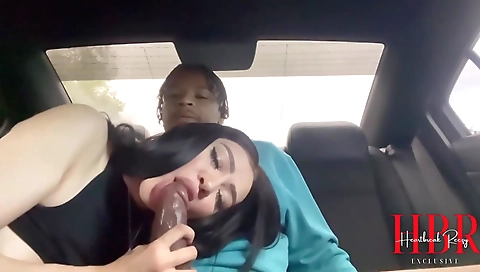 Lusty chick gives a blowjob to her boyfriend's cock