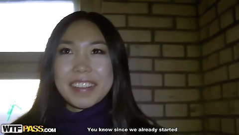 Asian brunette gets a hot fuck in a muddy outdoor field